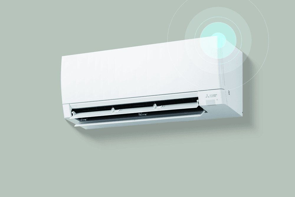 Mitsubishi wall-mounted mini split unit with Wi-Fi connectivity